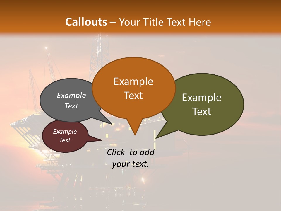 An Oil Rig At Sunset Powerpoint Presentation Template PowerPoint Template