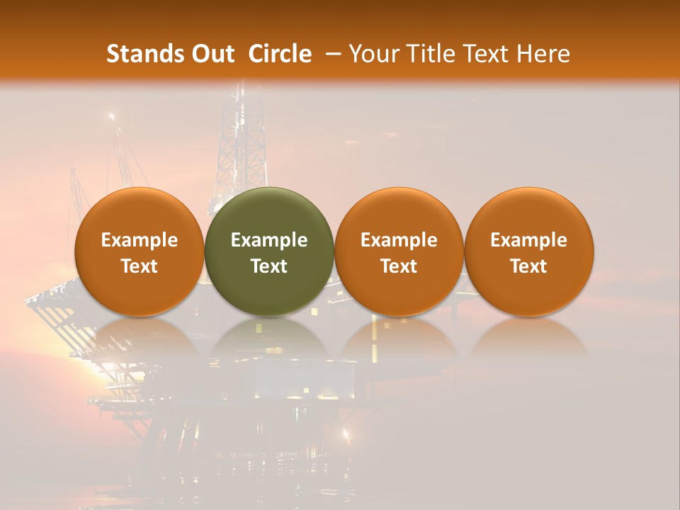 An Oil Rig At Sunset Powerpoint Presentation Template PowerPoint Template