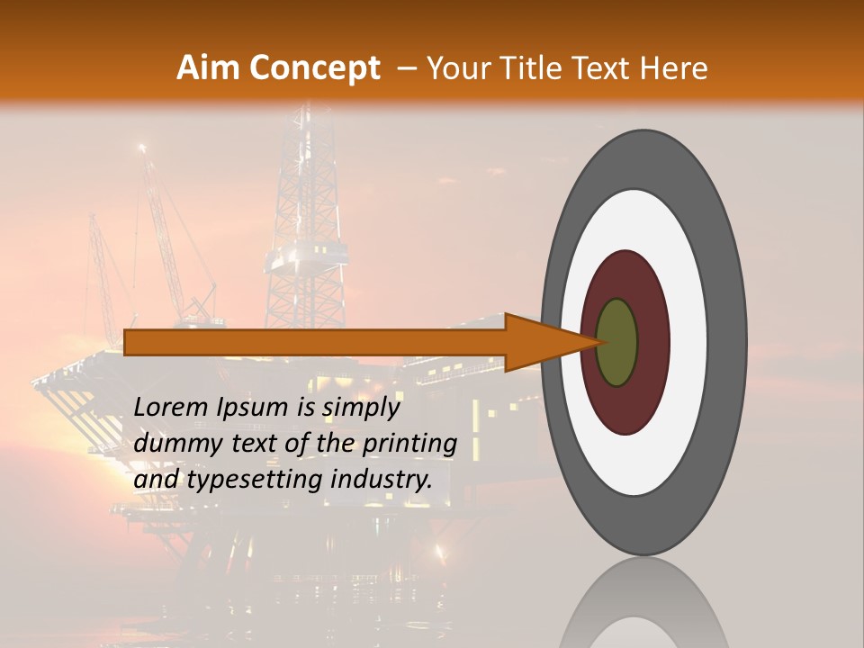 An Oil Rig At Sunset Powerpoint Presentation Template PowerPoint Template