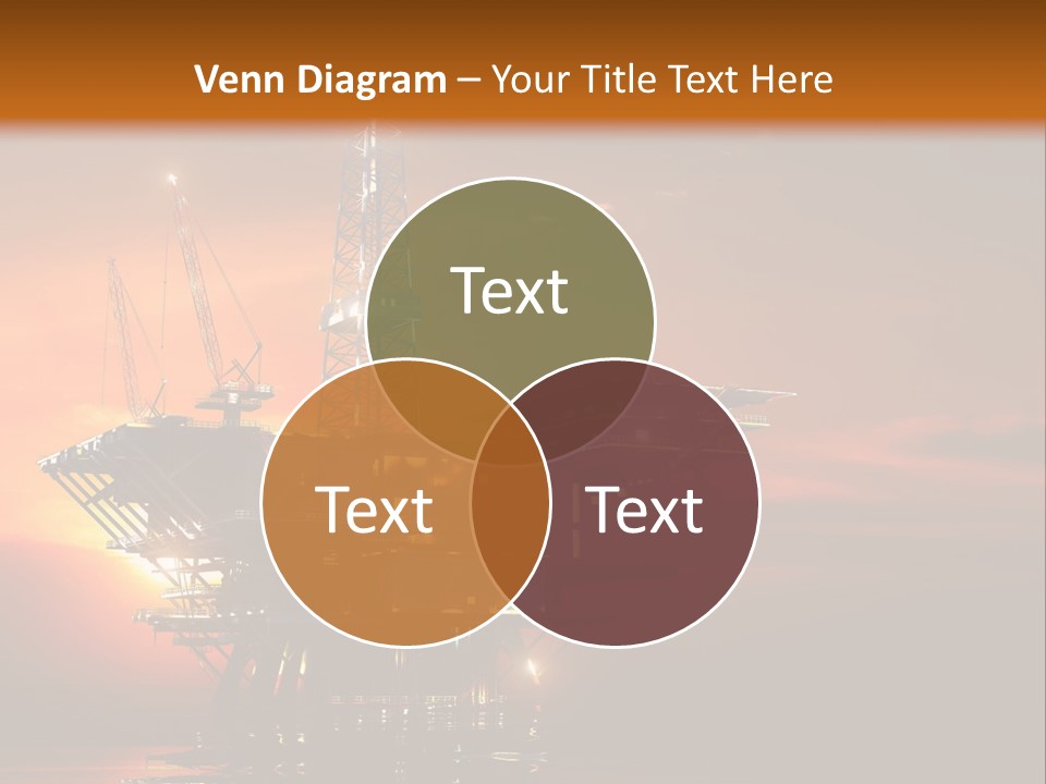 An Oil Rig At Sunset Powerpoint Presentation Template PowerPoint Template