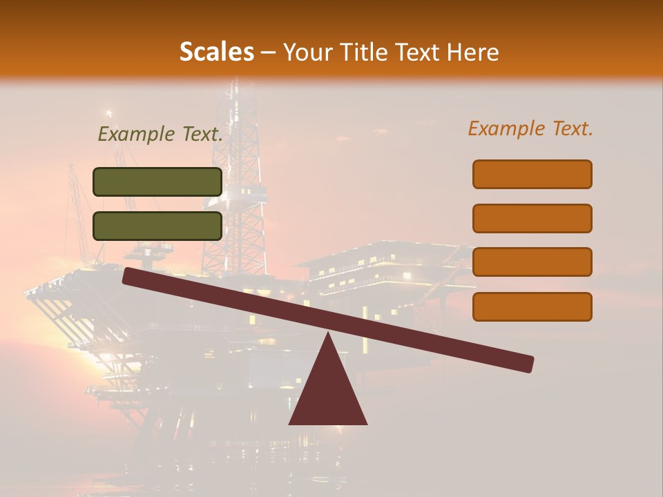 An Oil Rig At Sunset Powerpoint Presentation Template PowerPoint Template