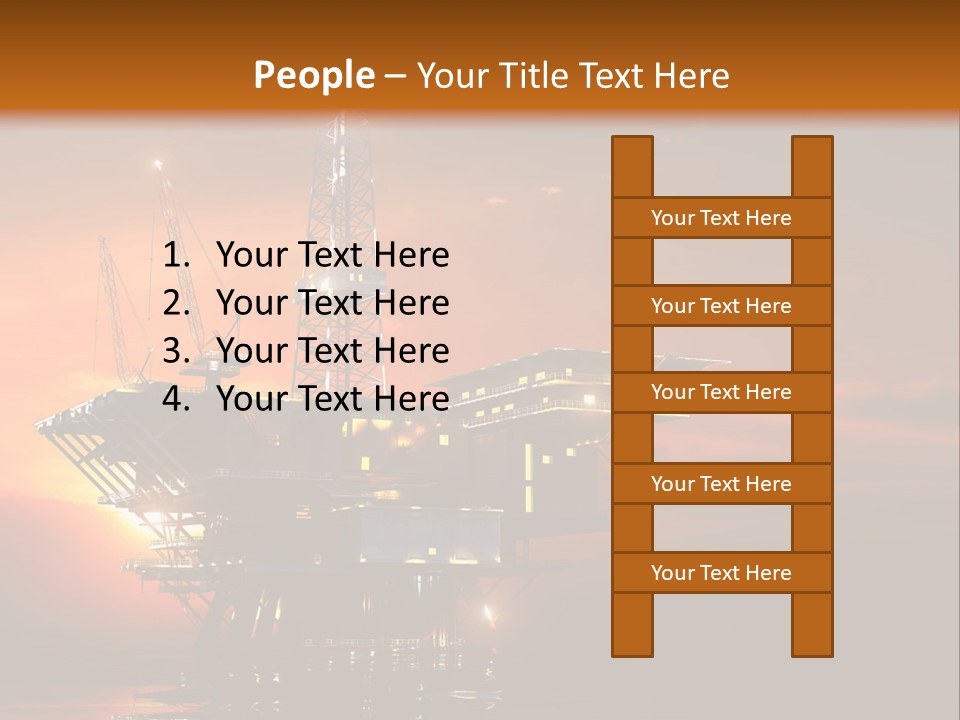 An Oil Rig At Sunset Powerpoint Presentation Template PowerPoint Template