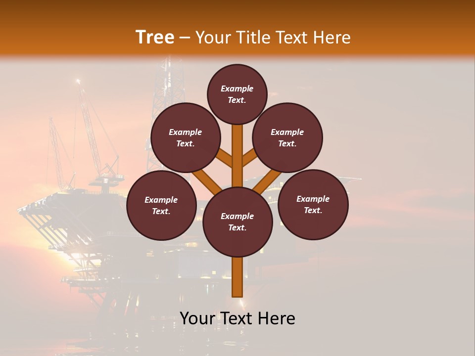 An Oil Rig At Sunset Powerpoint Presentation Template PowerPoint Template