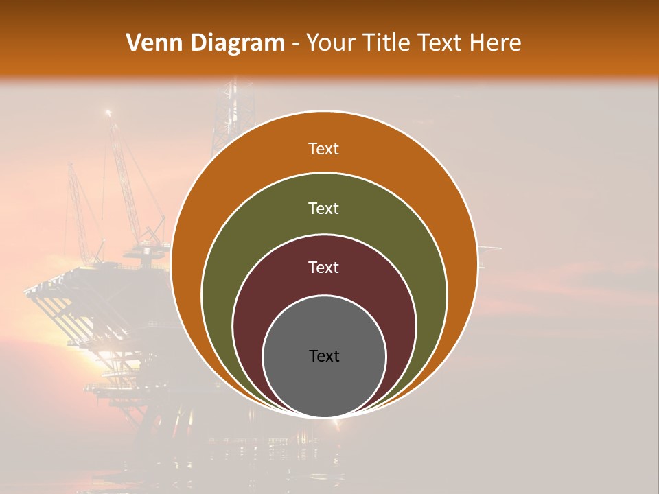 An Oil Rig At Sunset Powerpoint Presentation Template PowerPoint Template