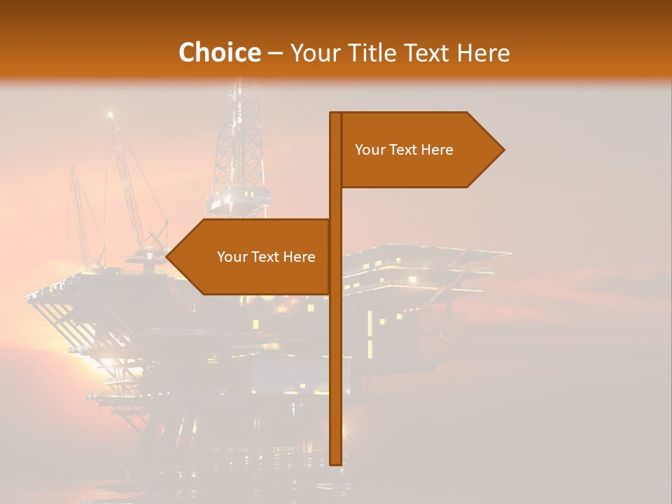 An Oil Rig At Sunset Powerpoint Presentation Template PowerPoint Template