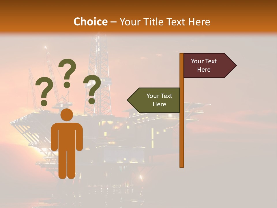 An Oil Rig At Sunset Powerpoint Presentation Template PowerPoint Template