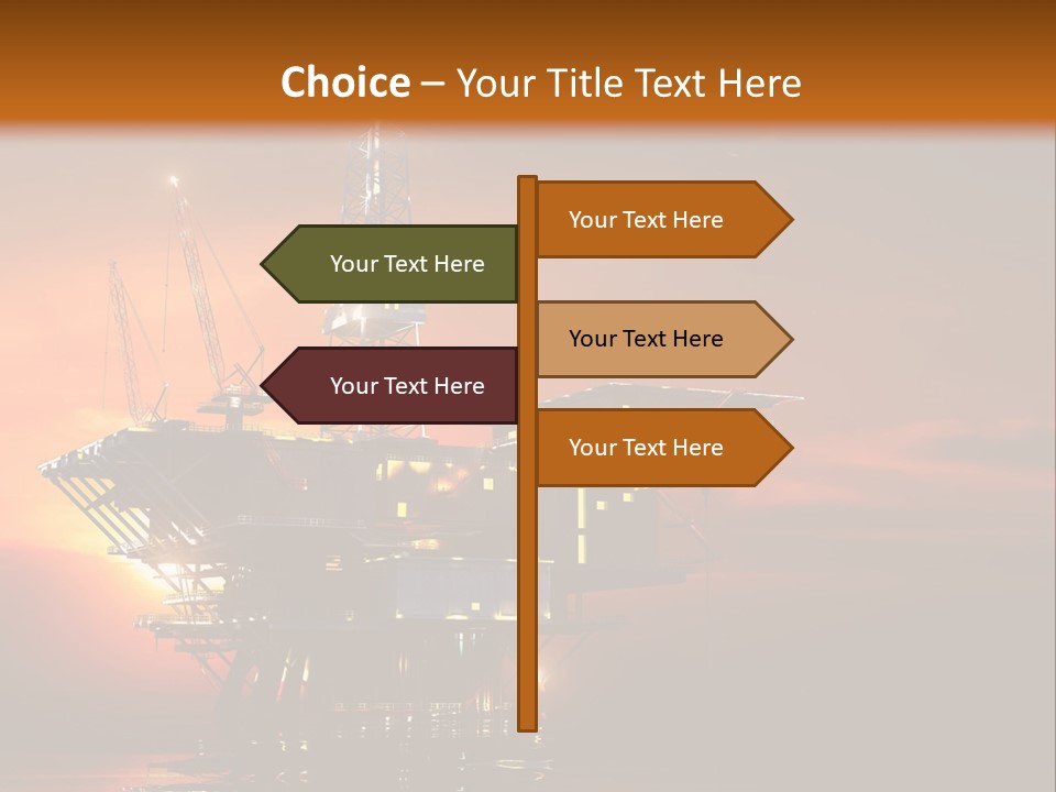 An Oil Rig At Sunset Powerpoint Presentation Template PowerPoint Template