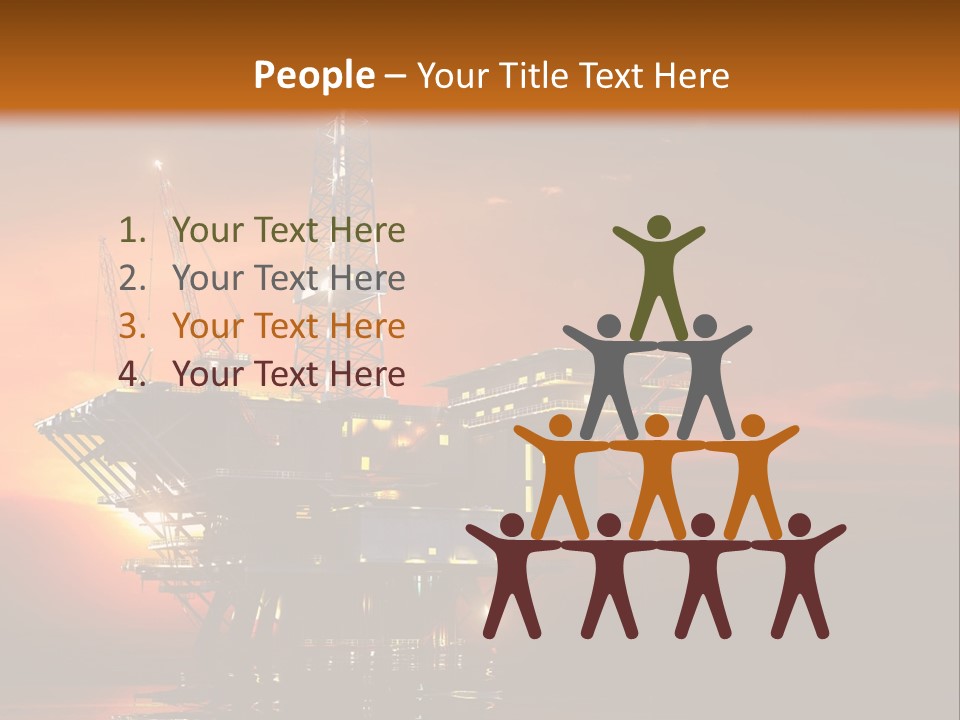 An Oil Rig At Sunset Powerpoint Presentation Template PowerPoint Template