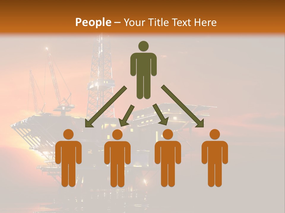 An Oil Rig At Sunset Powerpoint Presentation Template PowerPoint Template
