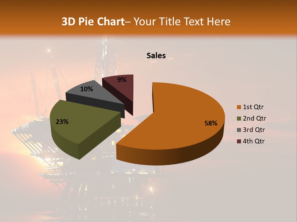 An Oil Rig At Sunset Powerpoint Presentation Template PowerPoint Template