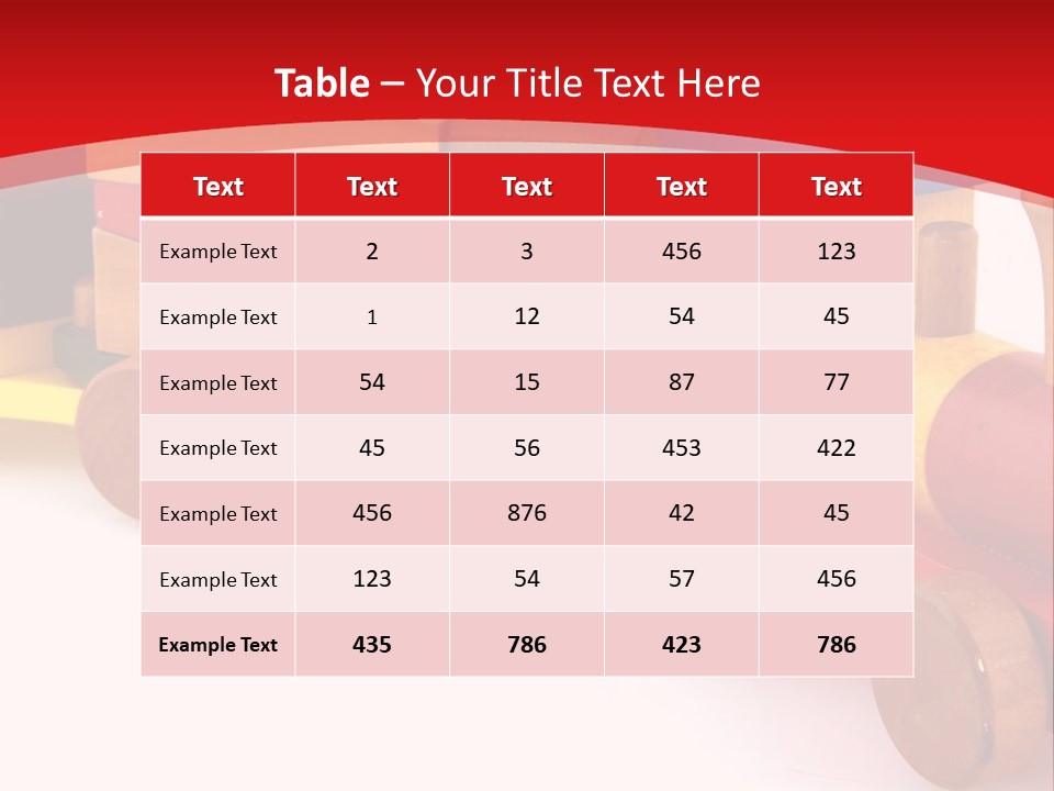 A Wooden Toy Train On A Red And White Background PowerPoint Template