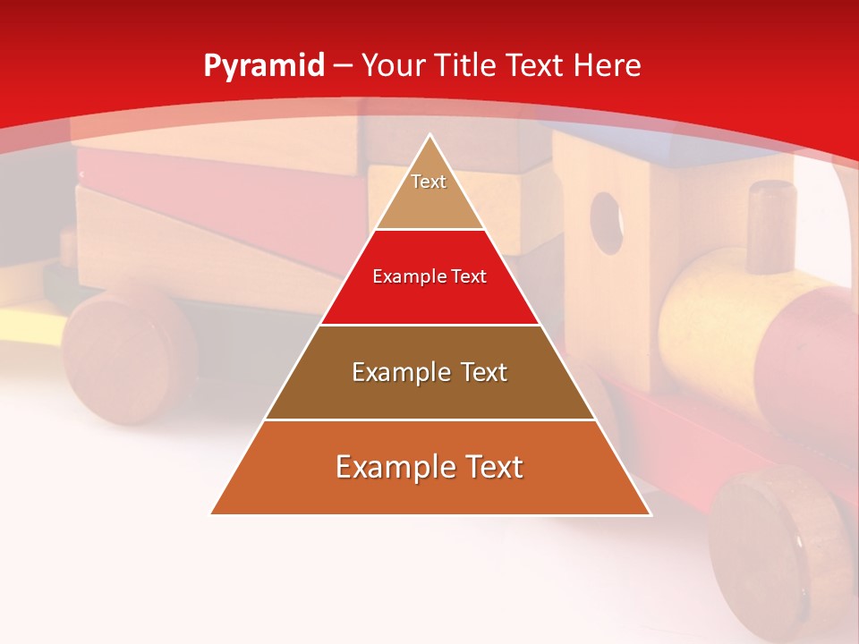 A Wooden Toy Train On A Red And White Background PowerPoint Template
