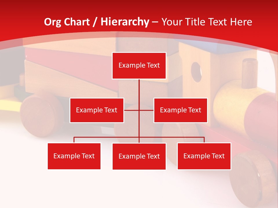 A Wooden Toy Train On A Red And White Background PowerPoint Template