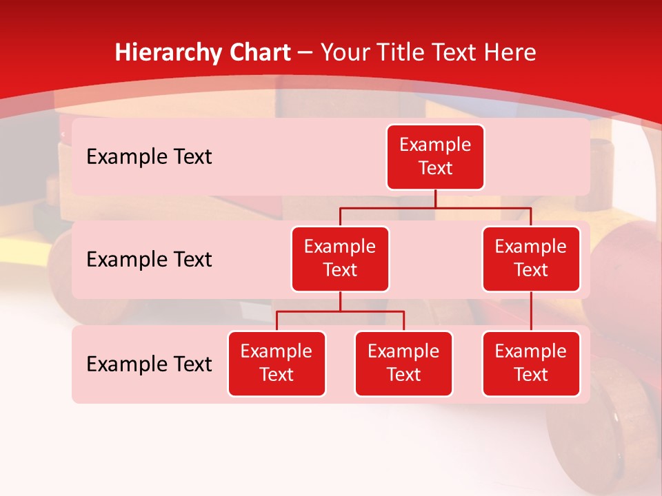 A Wooden Toy Train On A Red And White Background PowerPoint Template