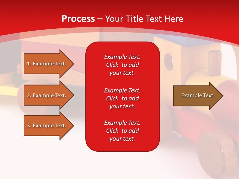 A Wooden Toy Train On A Red And White Background PowerPoint Template