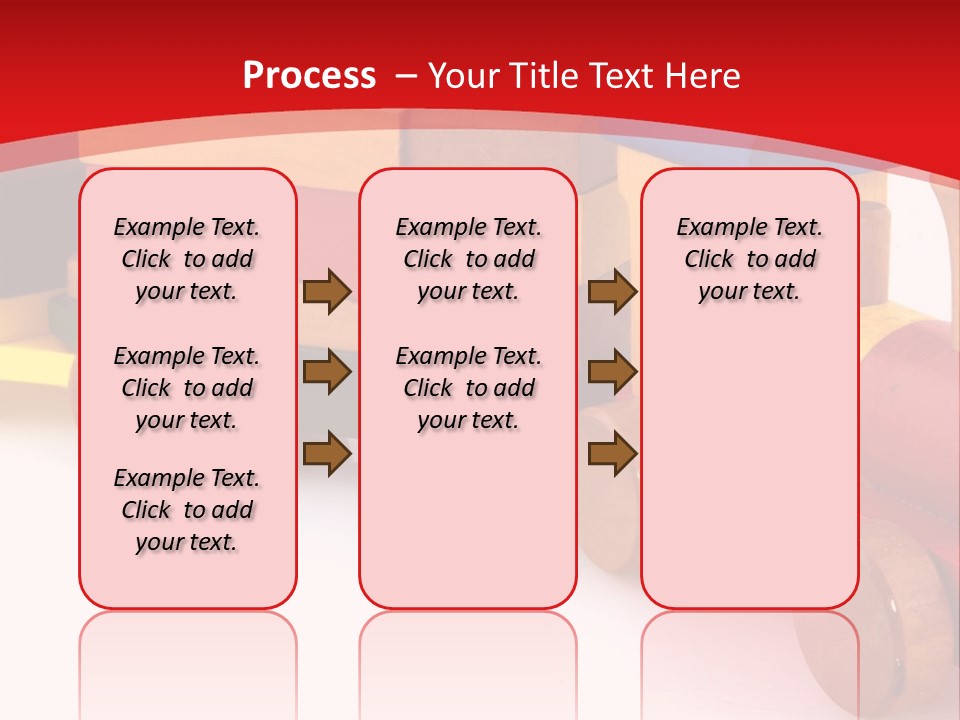 A Wooden Toy Train On A Red And White Background PowerPoint Template