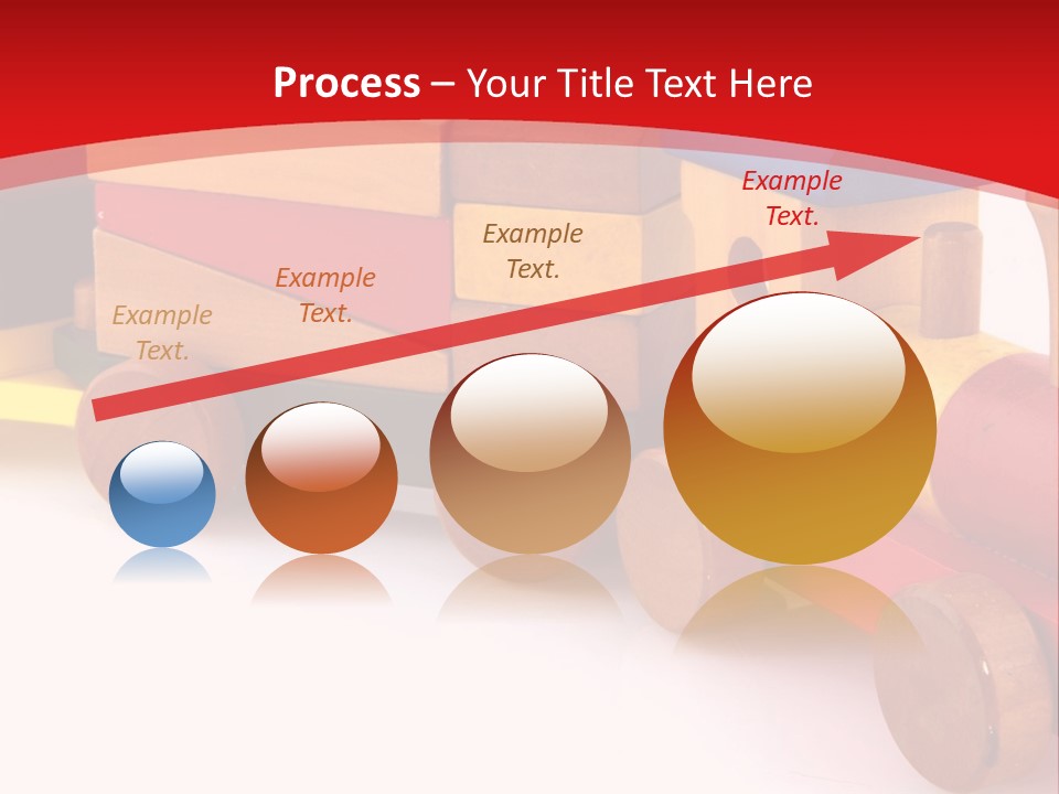 A Wooden Toy Train On A Red And White Background PowerPoint Template