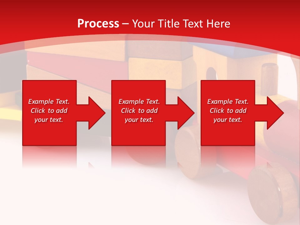 A Wooden Toy Train On A Red And White Background PowerPoint Template