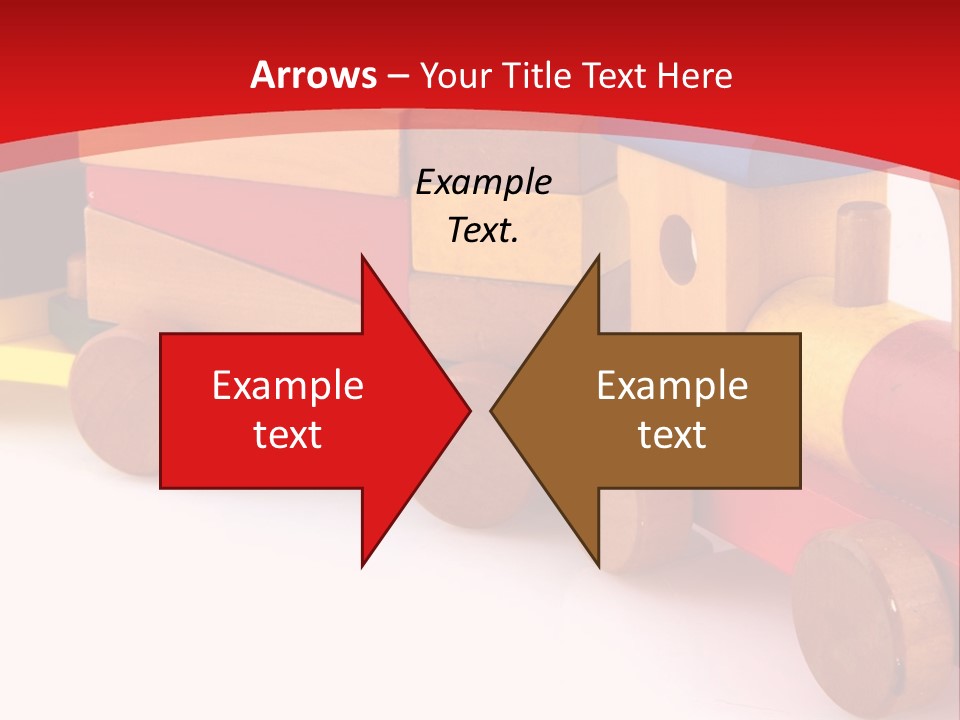 A Wooden Toy Train On A Red And White Background PowerPoint Template