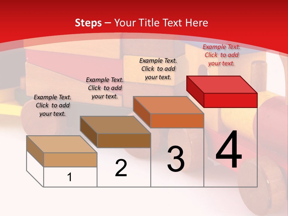 A Wooden Toy Train On A Red And White Background PowerPoint Template