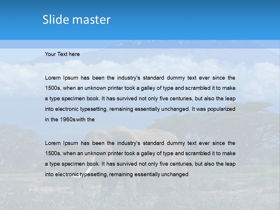 Morning African Mountain PowerPoint Template