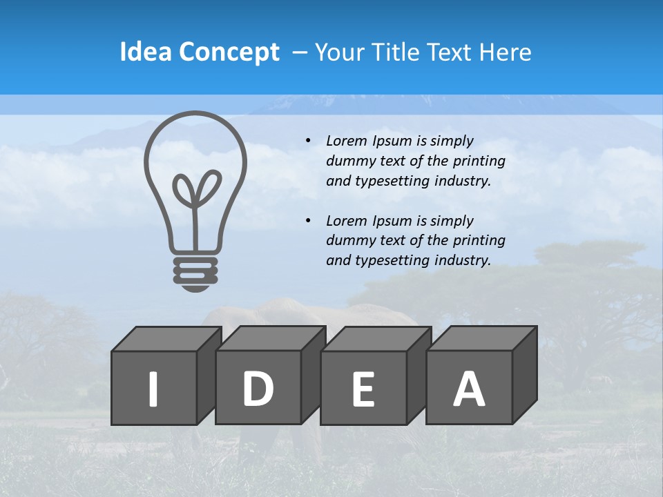 Morning African Mountain PowerPoint Template