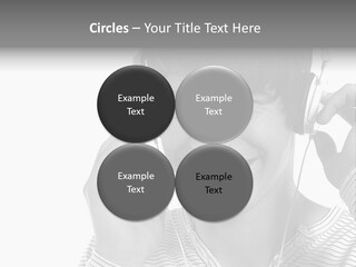 A Young Man Wearing Headphones Is Smiling PowerPoint Template