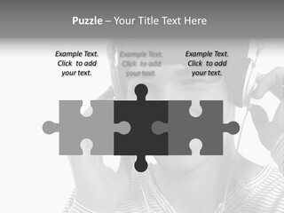 A Young Man Wearing Headphones Is Smiling PowerPoint Template