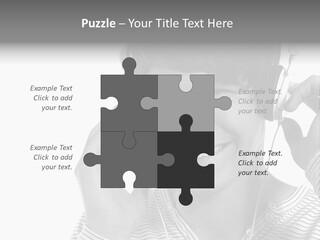 A Young Man Wearing Headphones Is Smiling PowerPoint Template
