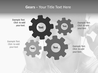A Young Man Wearing Headphones Is Smiling PowerPoint Template