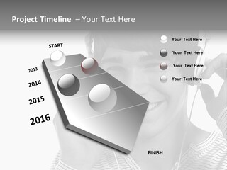 A Young Man Wearing Headphones Is Smiling PowerPoint Template