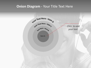 A Young Man Wearing Headphones Is Smiling PowerPoint Template