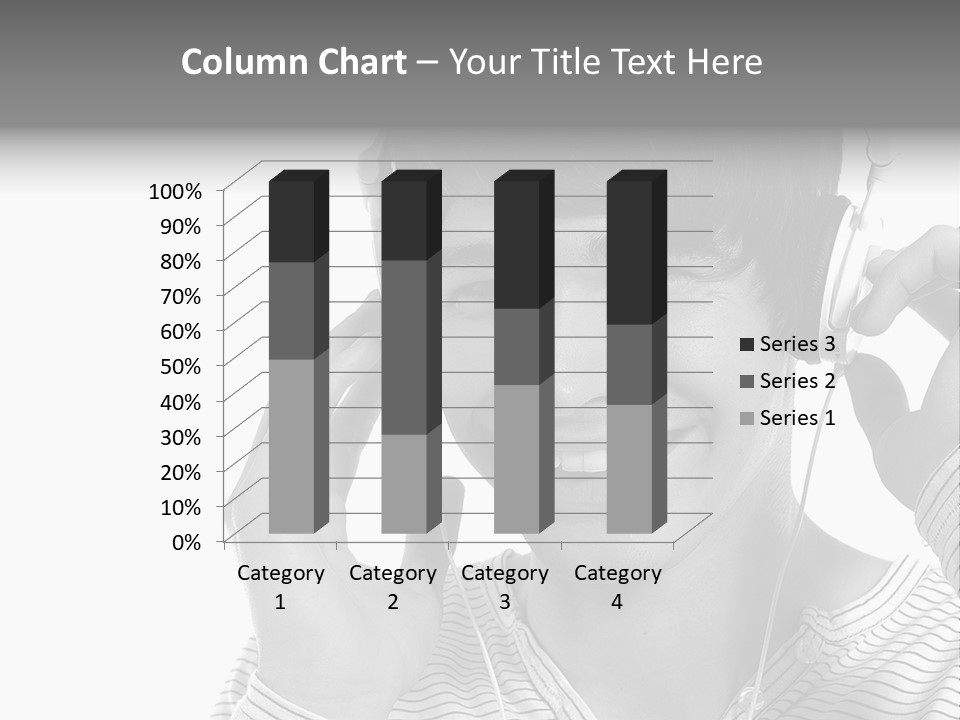 A Young Man Wearing Headphones Is Smiling PowerPoint Template