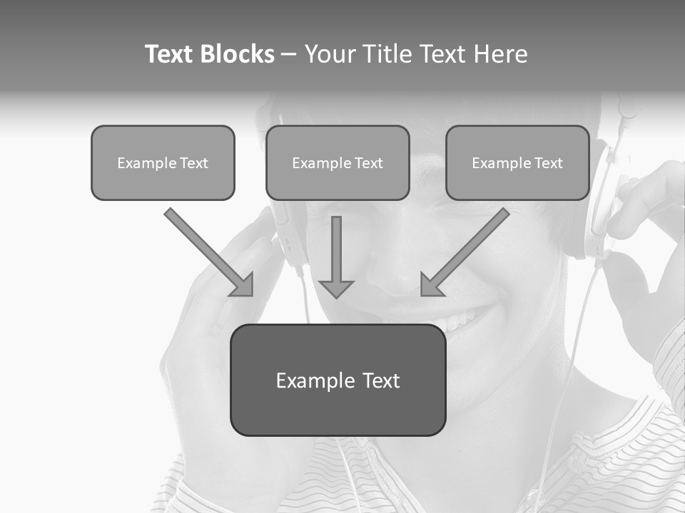 A Young Man Wearing Headphones Is Smiling PowerPoint Template