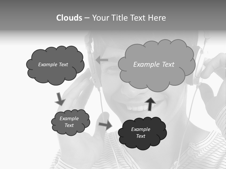 A Young Man Wearing Headphones Is Smiling PowerPoint Template