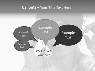 A Young Man Wearing Headphones Is Smiling PowerPoint Template