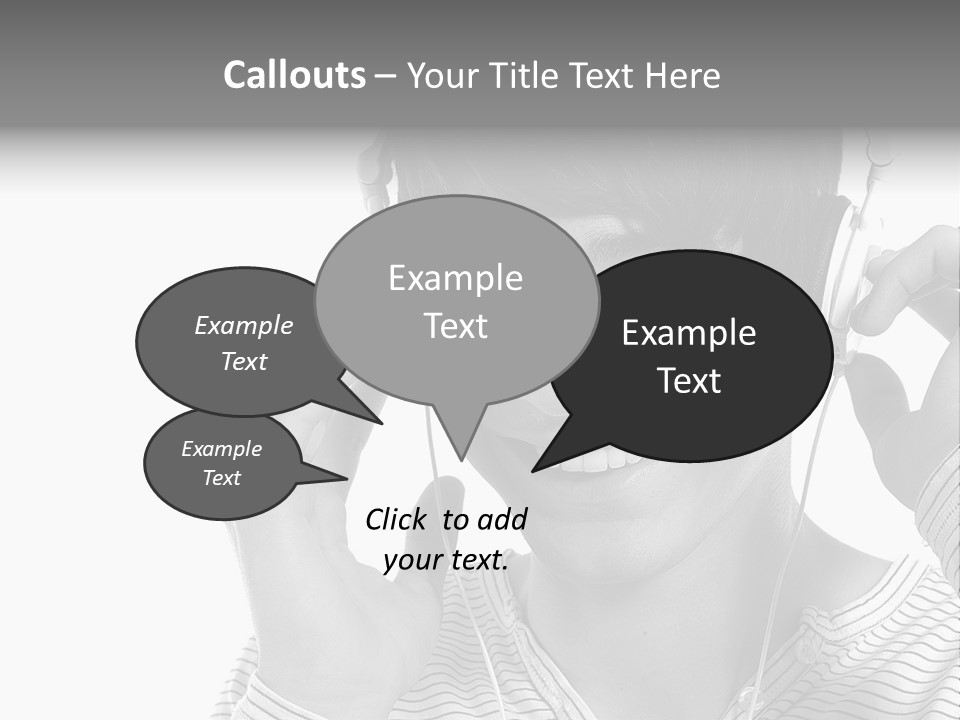 A Young Man Wearing Headphones Is Smiling PowerPoint Template