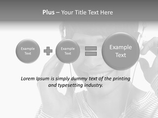 A Young Man Wearing Headphones Is Smiling PowerPoint Template