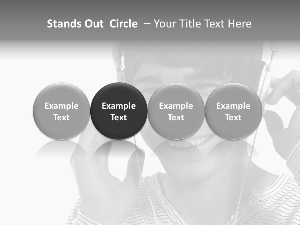A Young Man Wearing Headphones Is Smiling PowerPoint Template