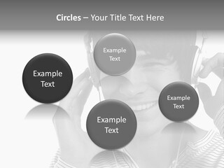 A Young Man Wearing Headphones Is Smiling PowerPoint Template