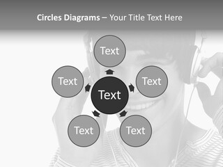A Young Man Wearing Headphones Is Smiling PowerPoint Template