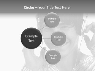 A Young Man Wearing Headphones Is Smiling PowerPoint Template