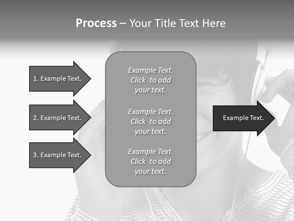 A Young Man Wearing Headphones Is Smiling PowerPoint Template