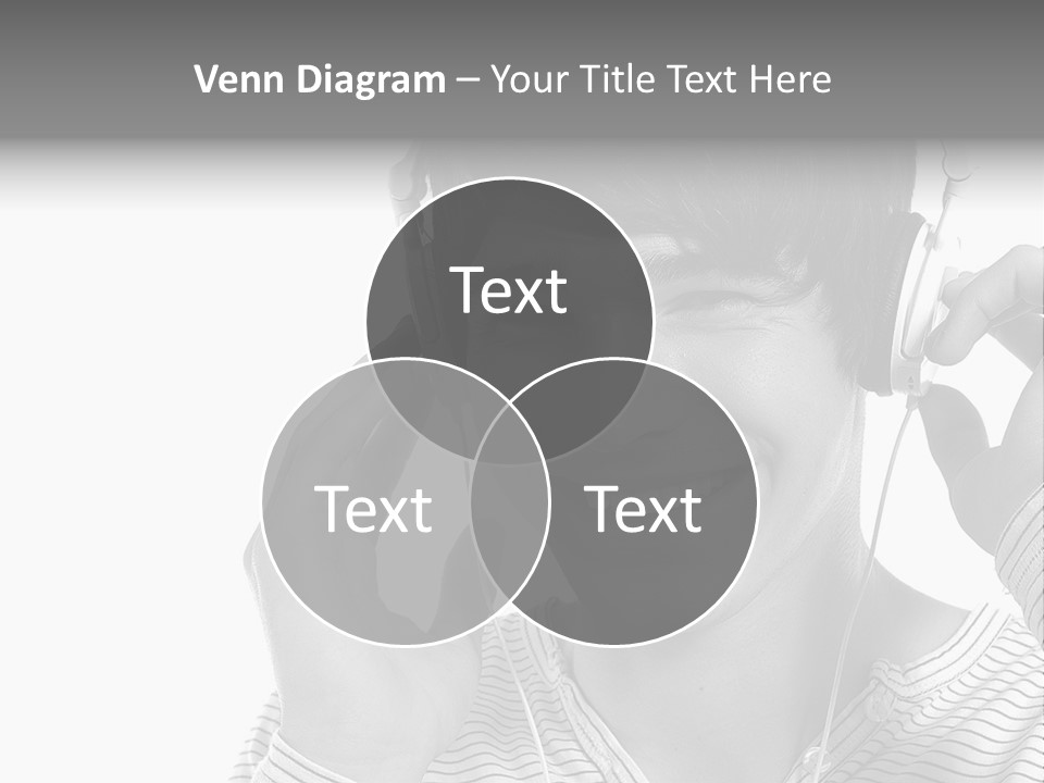 A Young Man Wearing Headphones Is Smiling PowerPoint Template