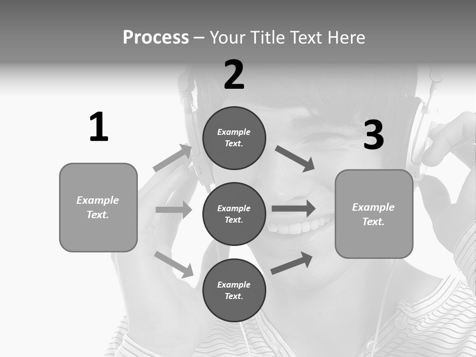 A Young Man Wearing Headphones Is Smiling PowerPoint Template