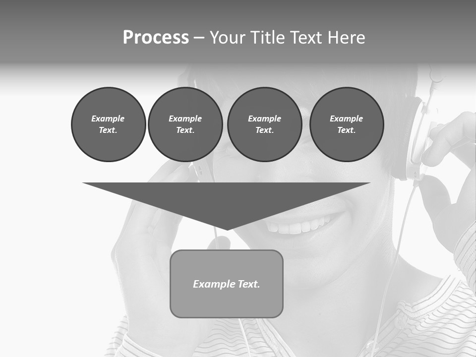 A Young Man Wearing Headphones Is Smiling PowerPoint Template