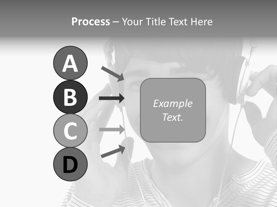A Young Man Wearing Headphones Is Smiling PowerPoint Template