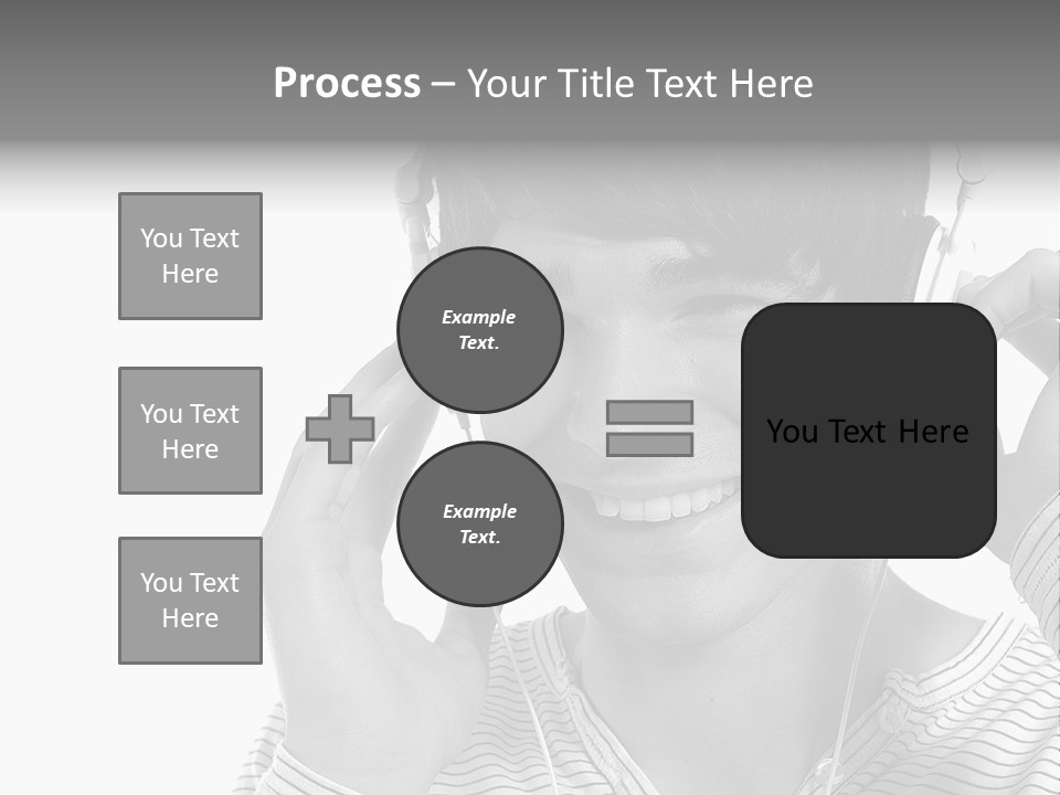 A Young Man Wearing Headphones Is Smiling PowerPoint Template
