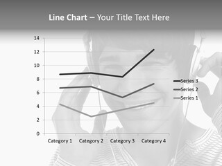 A Young Man Wearing Headphones Is Smiling PowerPoint Template