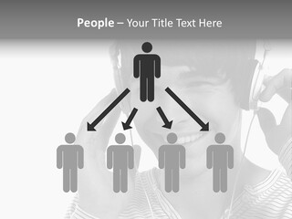A Young Man Wearing Headphones Is Smiling PowerPoint Template